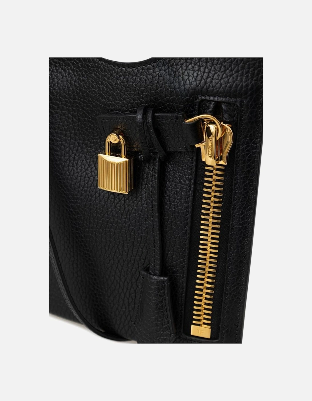 Mini Crossbody Bag with Gold Zip and Padlock Women - Black Shoulder