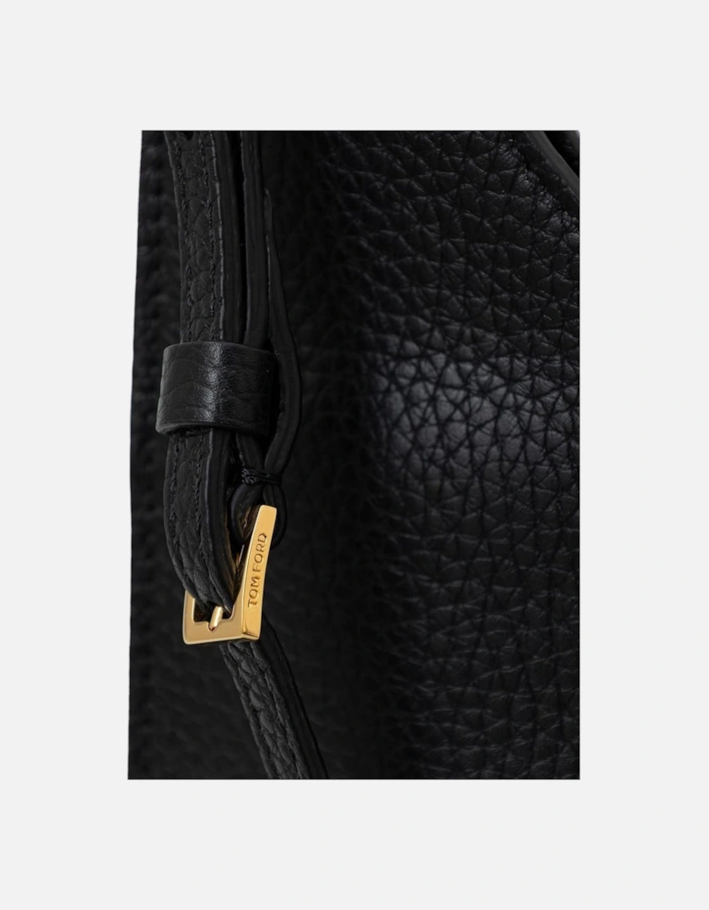 Mini Crossbody Bag with Gold Zip and Padlock Women - Black Shoulder