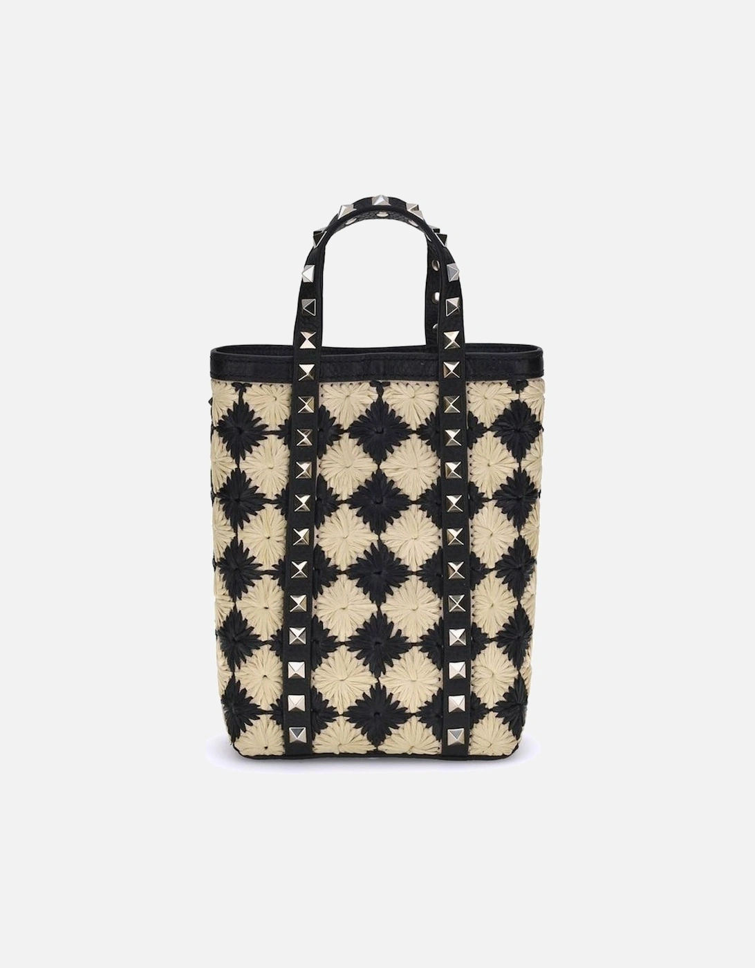 Rockstud Raffia Mini Tote Bag with Leather Details Women - Multicolor, 5 of 4