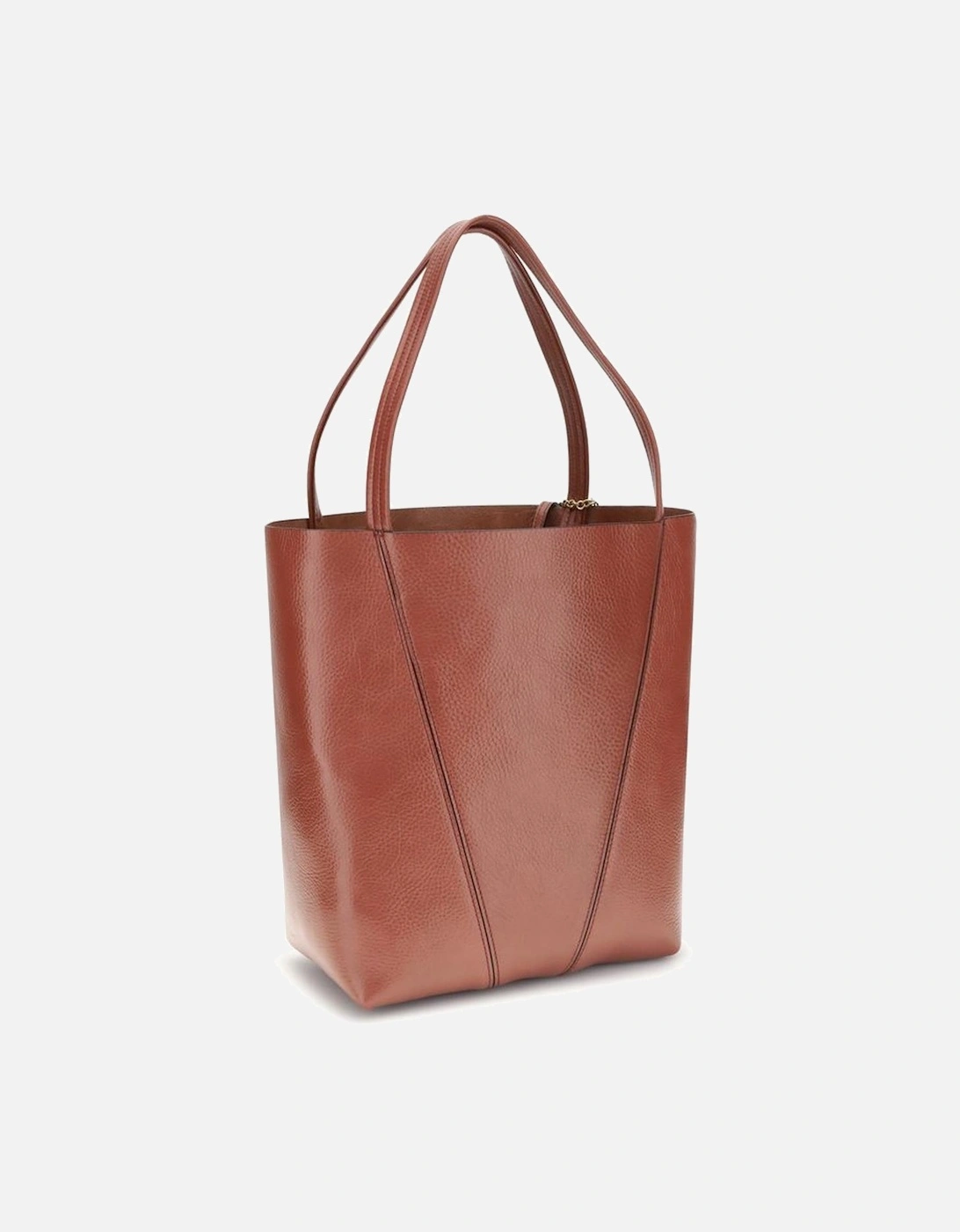 Leather Spin Shoulder Bag with Monogram Detailing Women - Brown