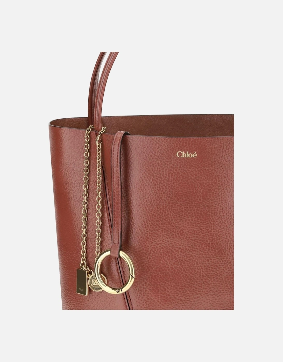 Leather Spin Shoulder Bag with Monogram Detailing Women - Brown