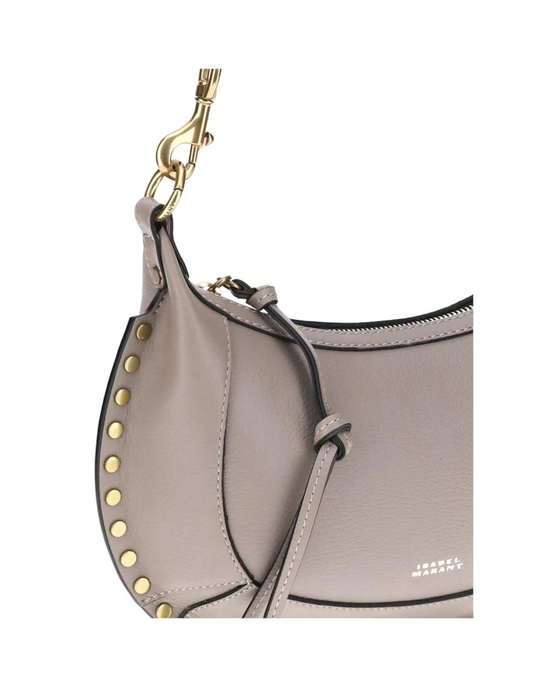 Oksan Moon Leather Shoulder Bag with Adjustable Strap Women - Black