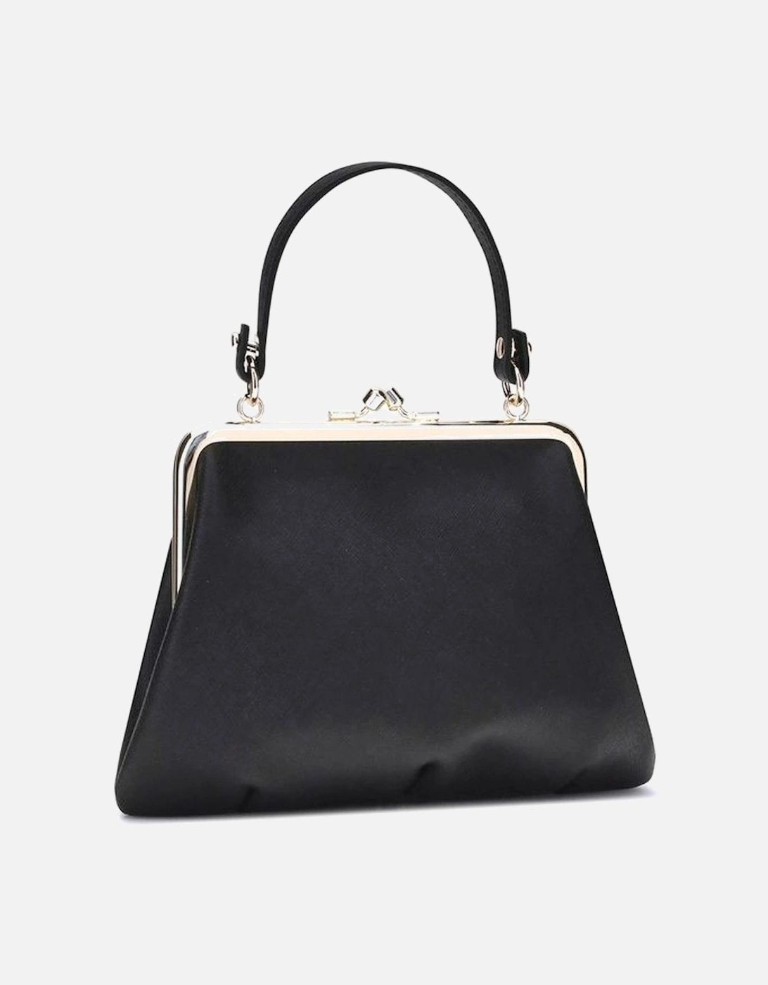 Granny Handbag with Chain Strap and Metallic Logo Women - Black