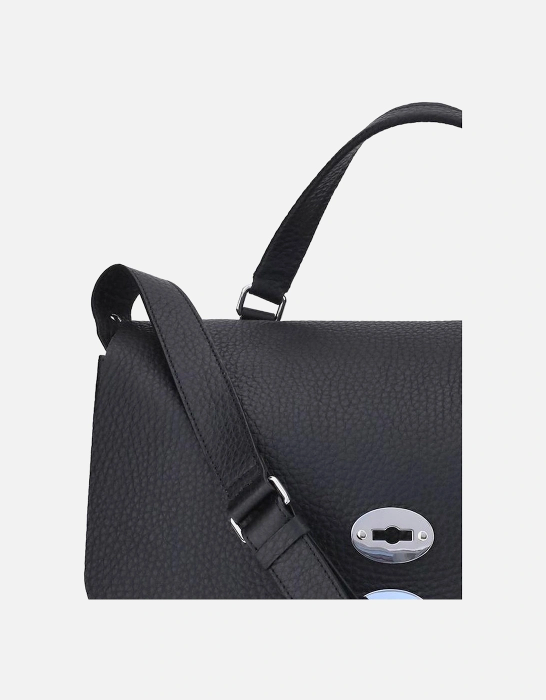 Medium Leather Shoulder Bag with Swivel Hook Closure Women - Black