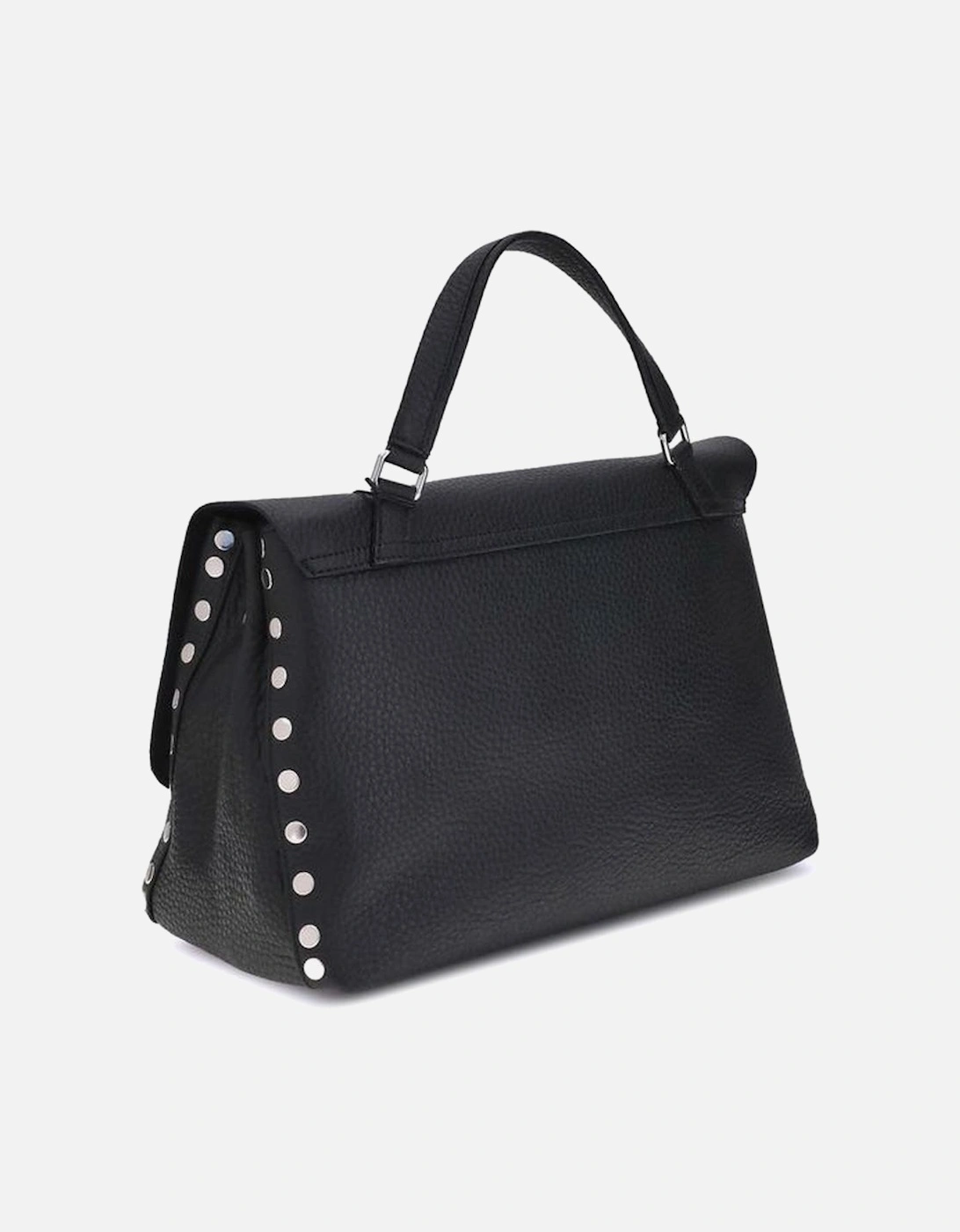 Medium Leather Shoulder Bag with Swivel Hook Closure Women - Black