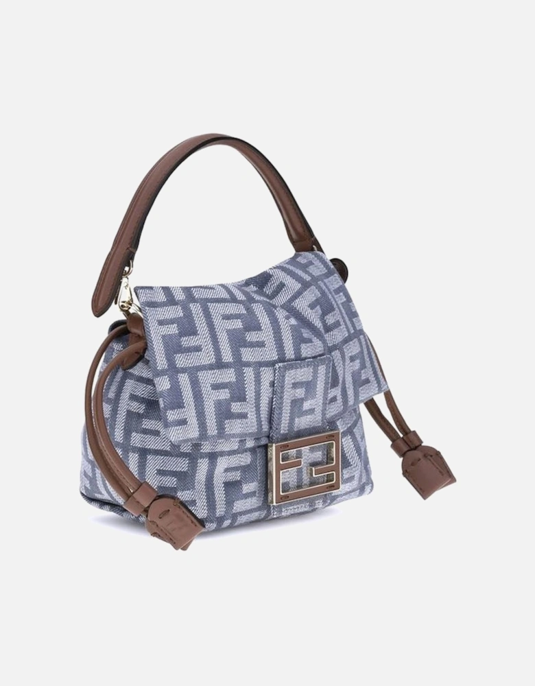 Small Jacquard Baguette Shoulder Bag Women - Blue