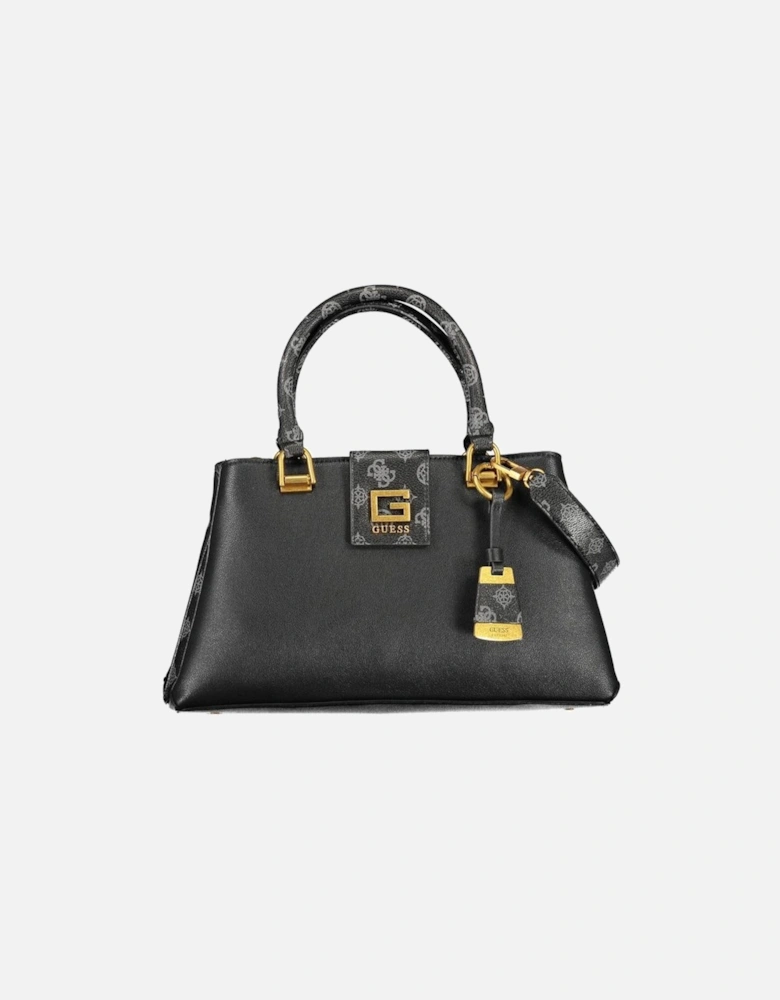 Two Handle Bag with Multiple Compartments Women - Black Handbags