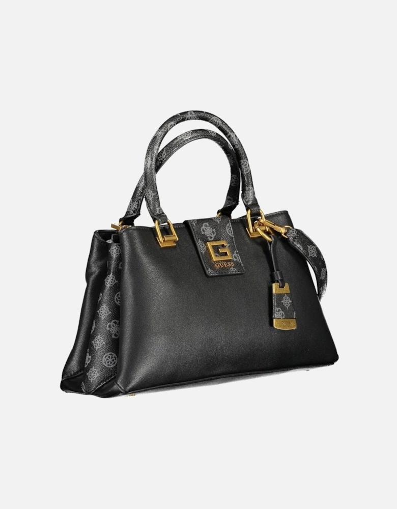 Two Handle Bag with Multiple Compartments Women - Black Handbags