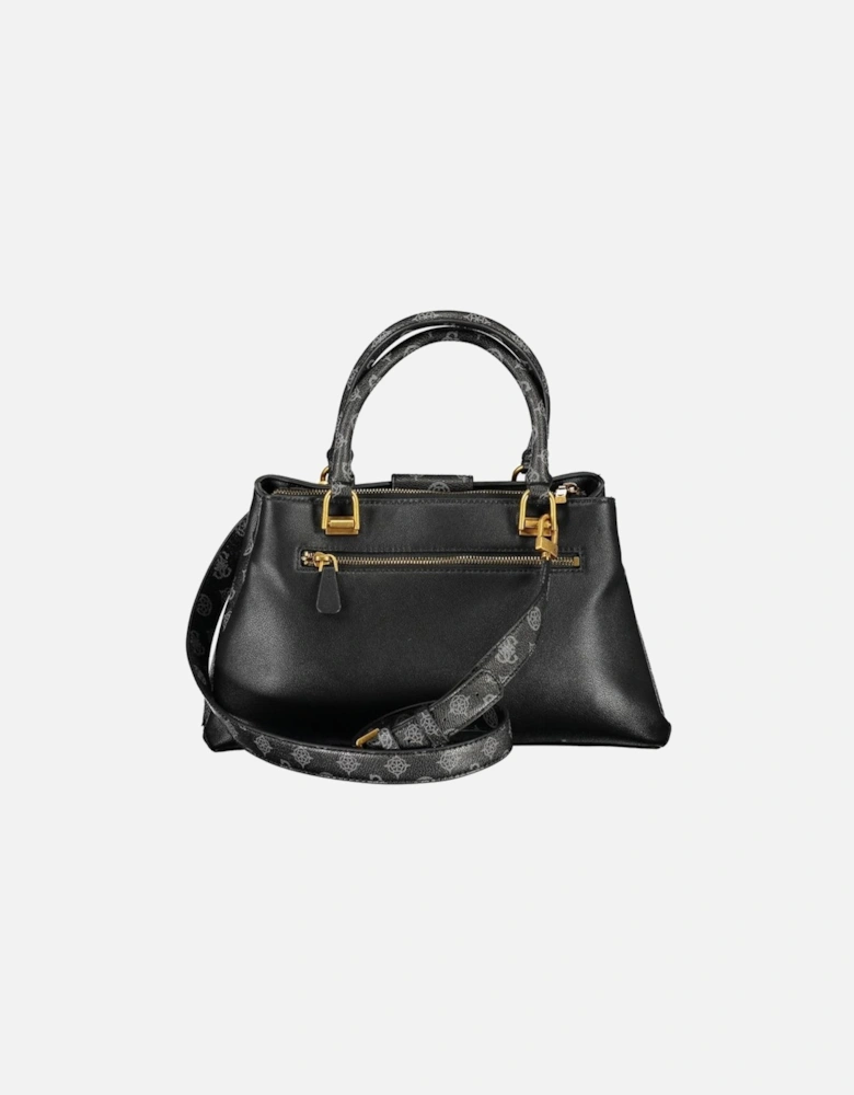Two Handle Bag with Multiple Compartments Women - Black Handbags