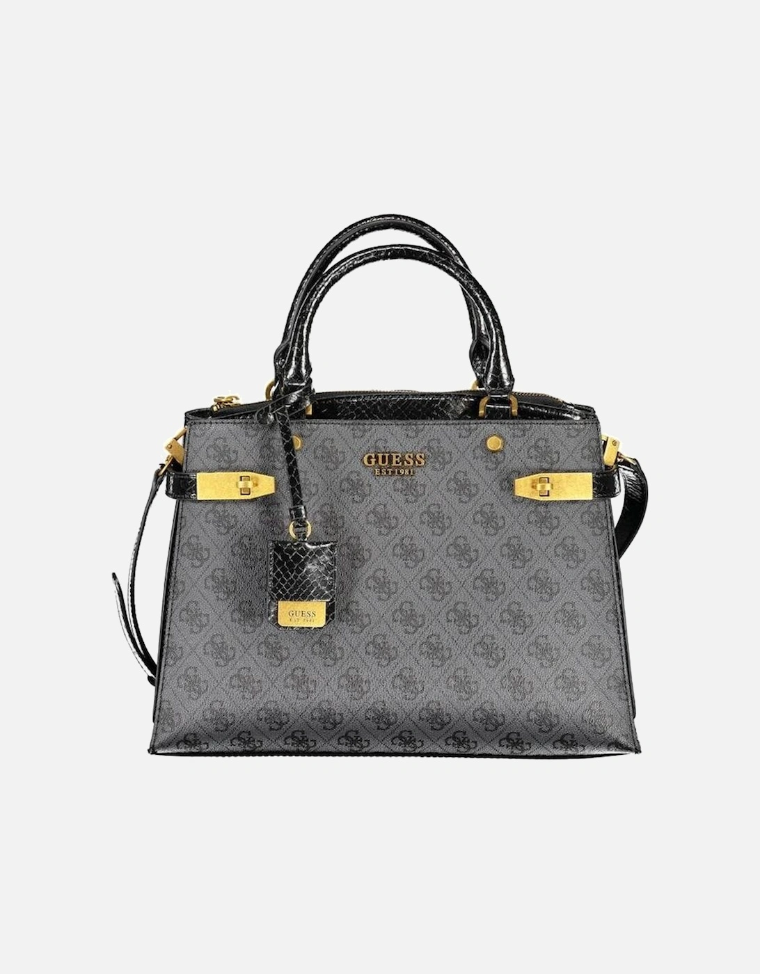 Structured Leather Tote with Multiple Pockets Women - Black Handbags, 4 of 3