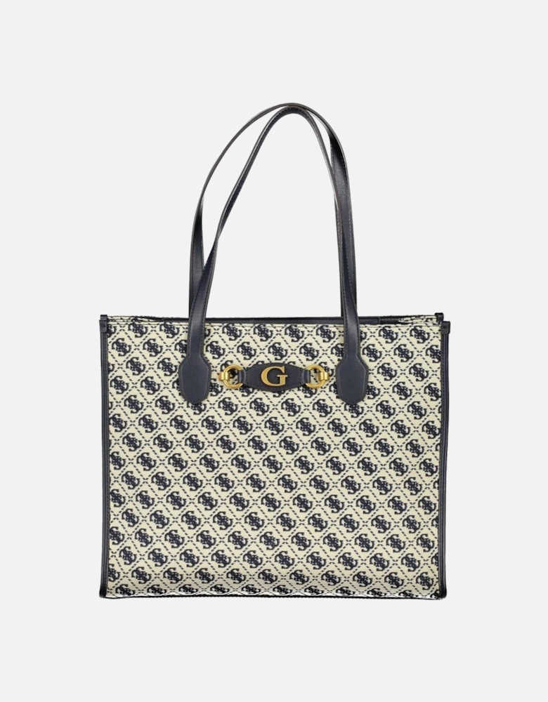Leather Shoulder Bag with Multiple Pockets Women - Blue Handbags