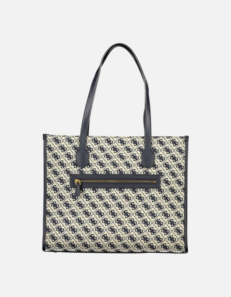 Leather Shoulder Bag with Multiple Pockets Women - Blue Handbags