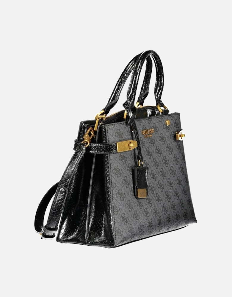 Structured Leather Tote with Multiple Pockets Women - Black Handbags