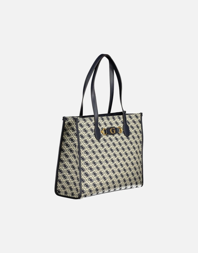 Leather Shoulder Bag with Multiple Pockets Women - Blue Handbags