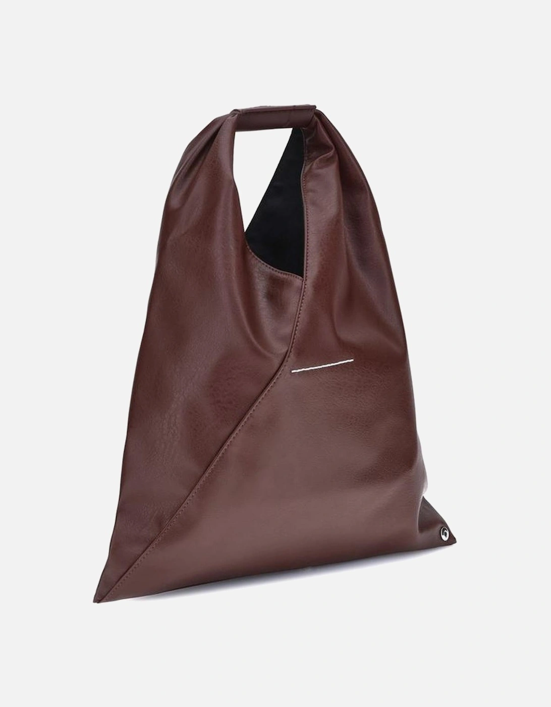 Japanese Small Faux Leather Bag with Tubular Handle Women - Bordeaux
