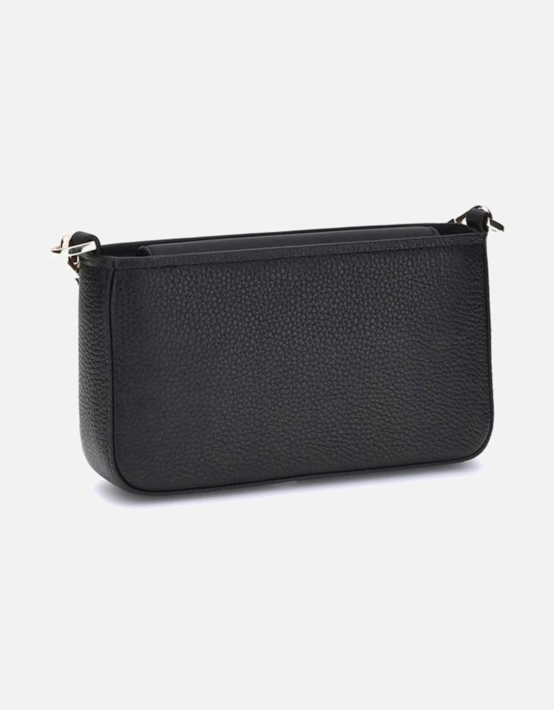 Magnet Closure Leather Shoulder Bag Women - Black