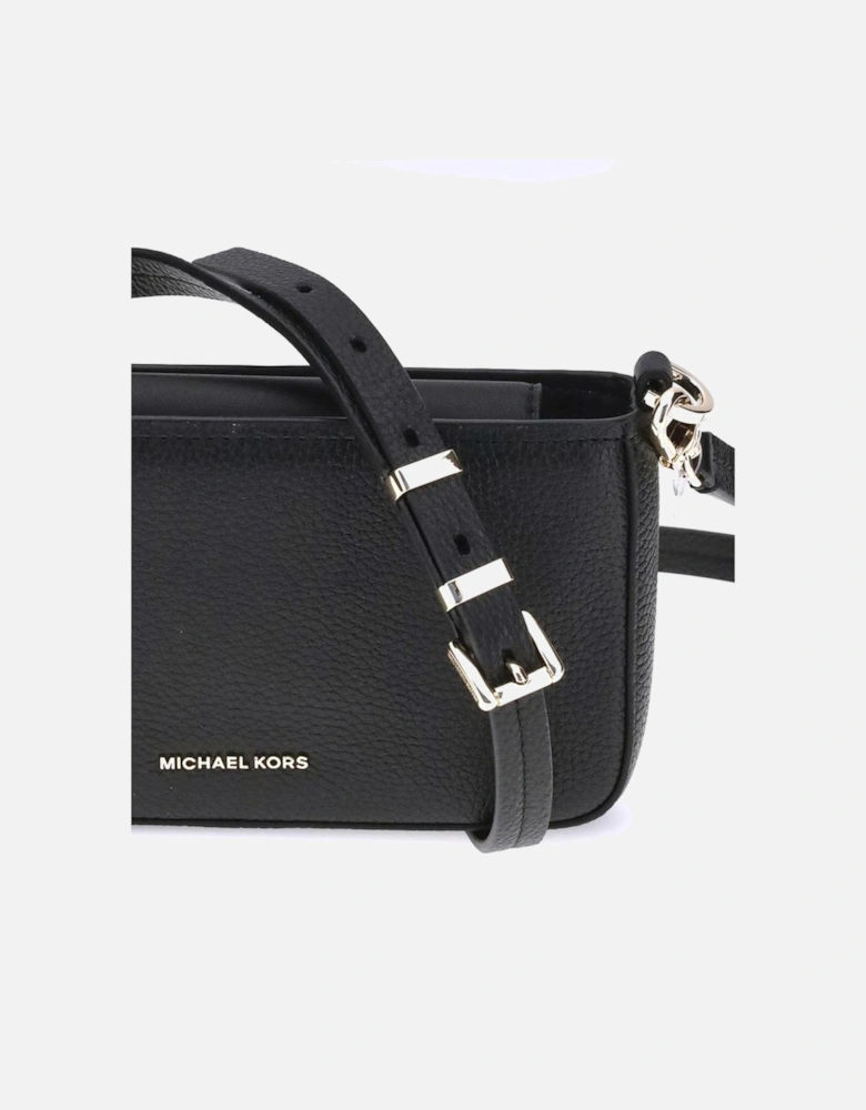 Magnet Closure Leather Shoulder Bag Women - Black
