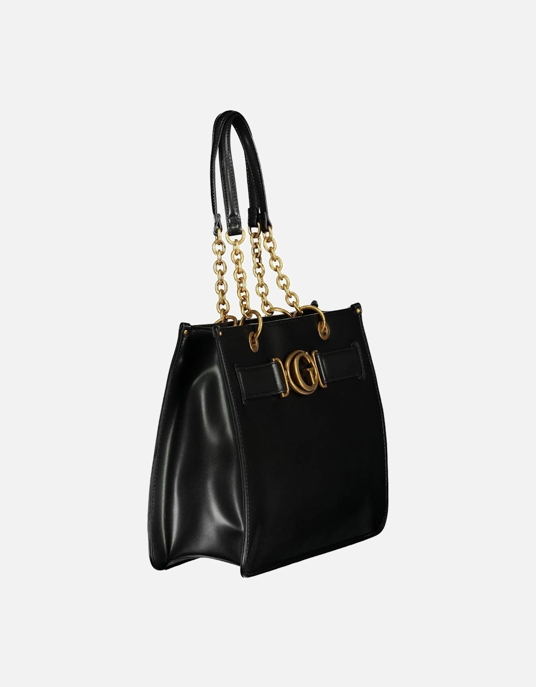 Shoulder Bag with Inside Pockets and Clip Closure Women - Black