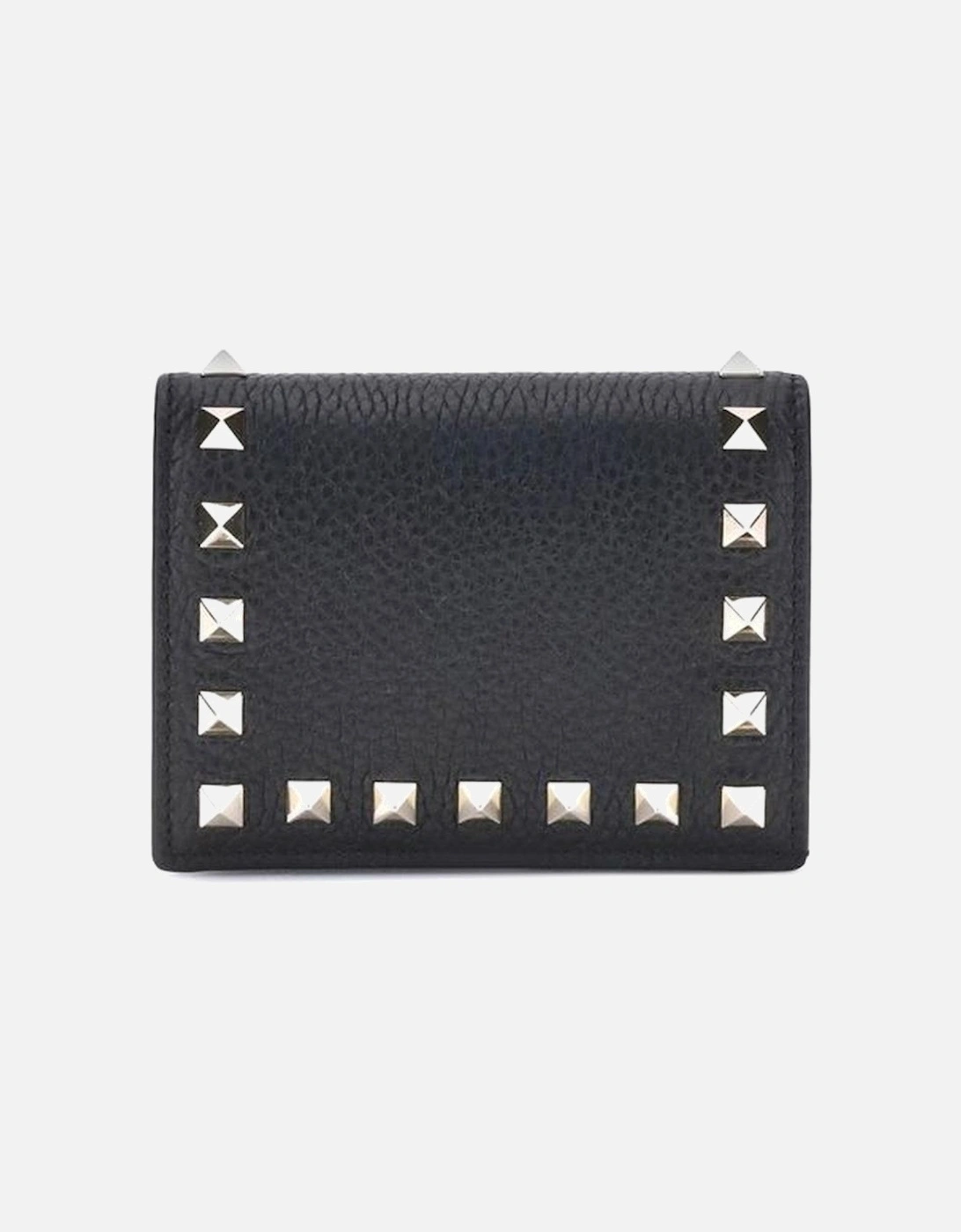 Rockstud Leather Wallet with Card Slots and Coin Purse Women - Black, 4 of 3