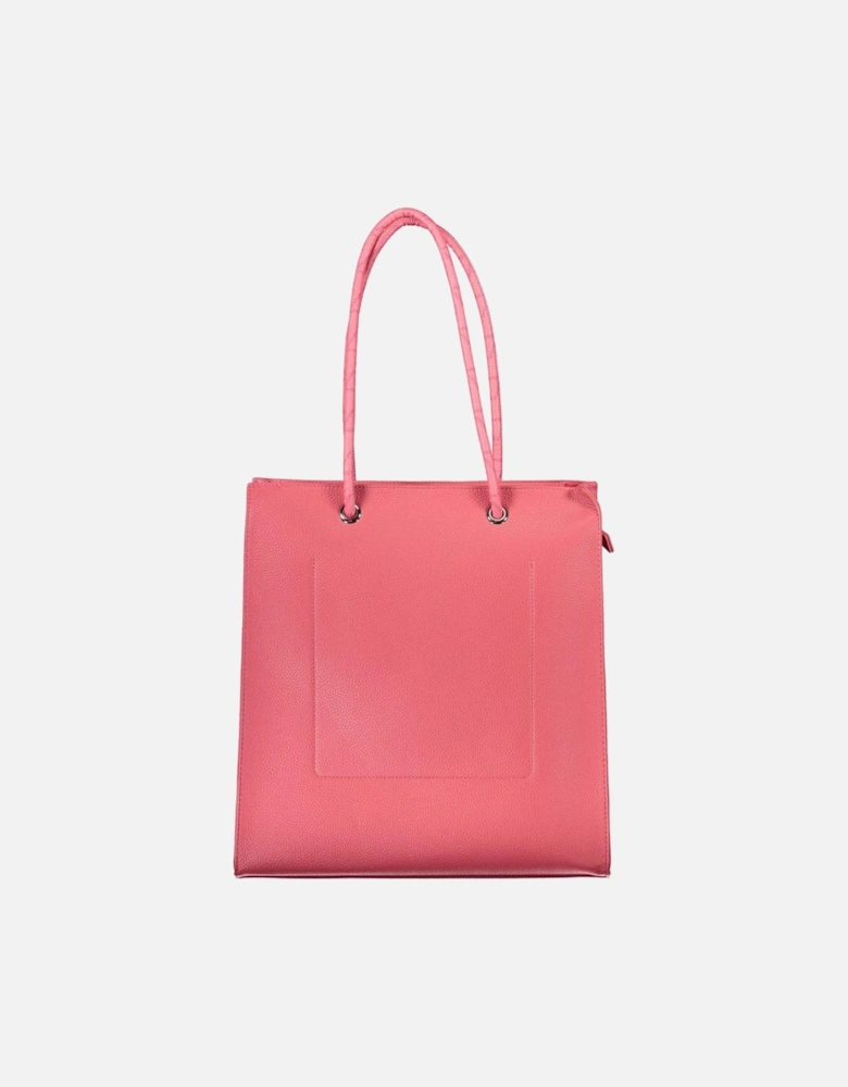 Shoulder Bag with Contrasting Details and Logo Women - Pink Handbags