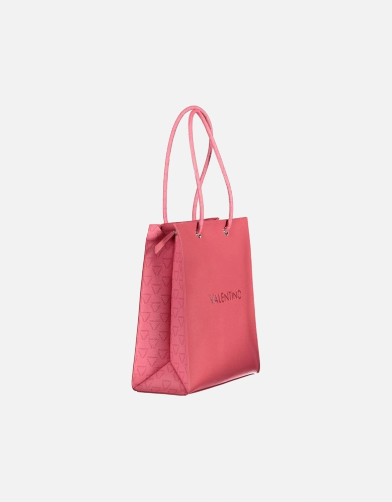 Shoulder Bag with Contrasting Details and Logo Women - Pink Handbags