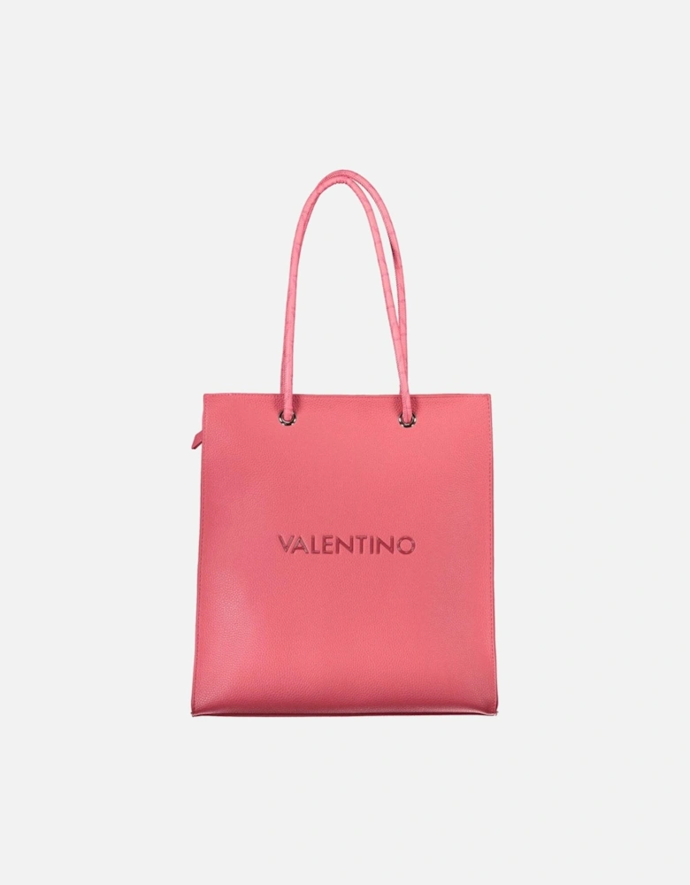 Shoulder Bag with Contrasting Details and Logo Women - Pink Handbags