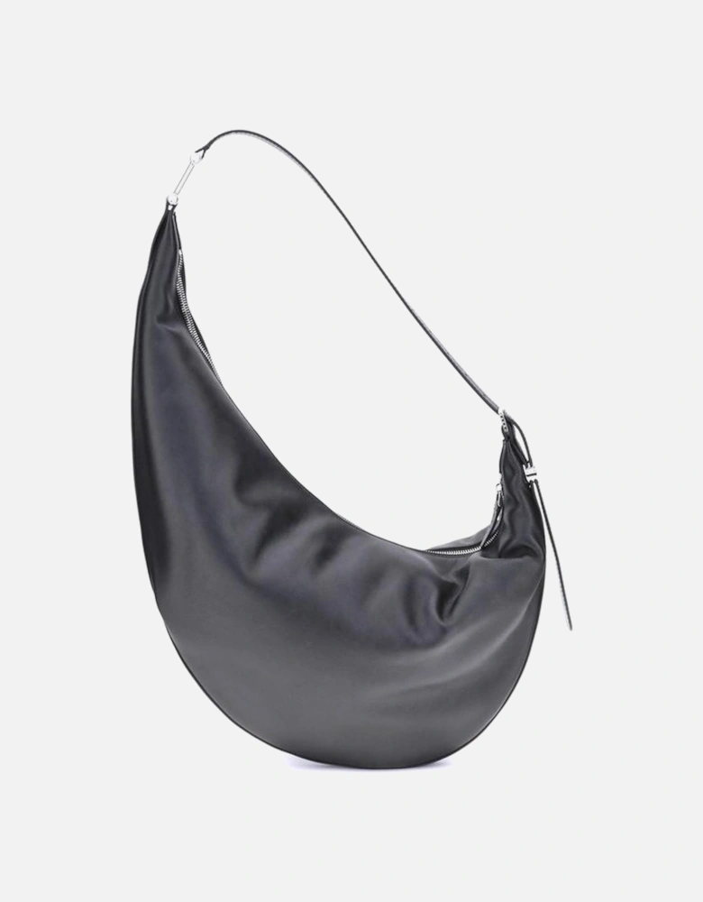 Small Dot Hobo Shoulder Bag with Adjustable Handle Women - Black