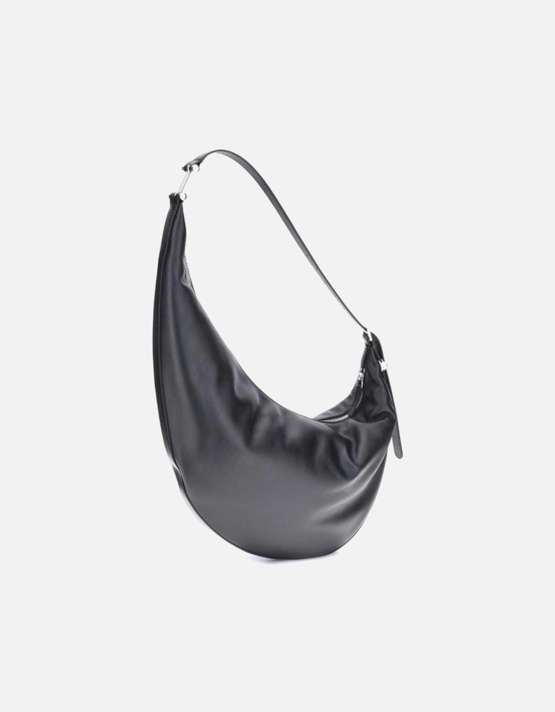 Small Dot Hobo Shoulder Bag with Adjustable Handle Women - Black