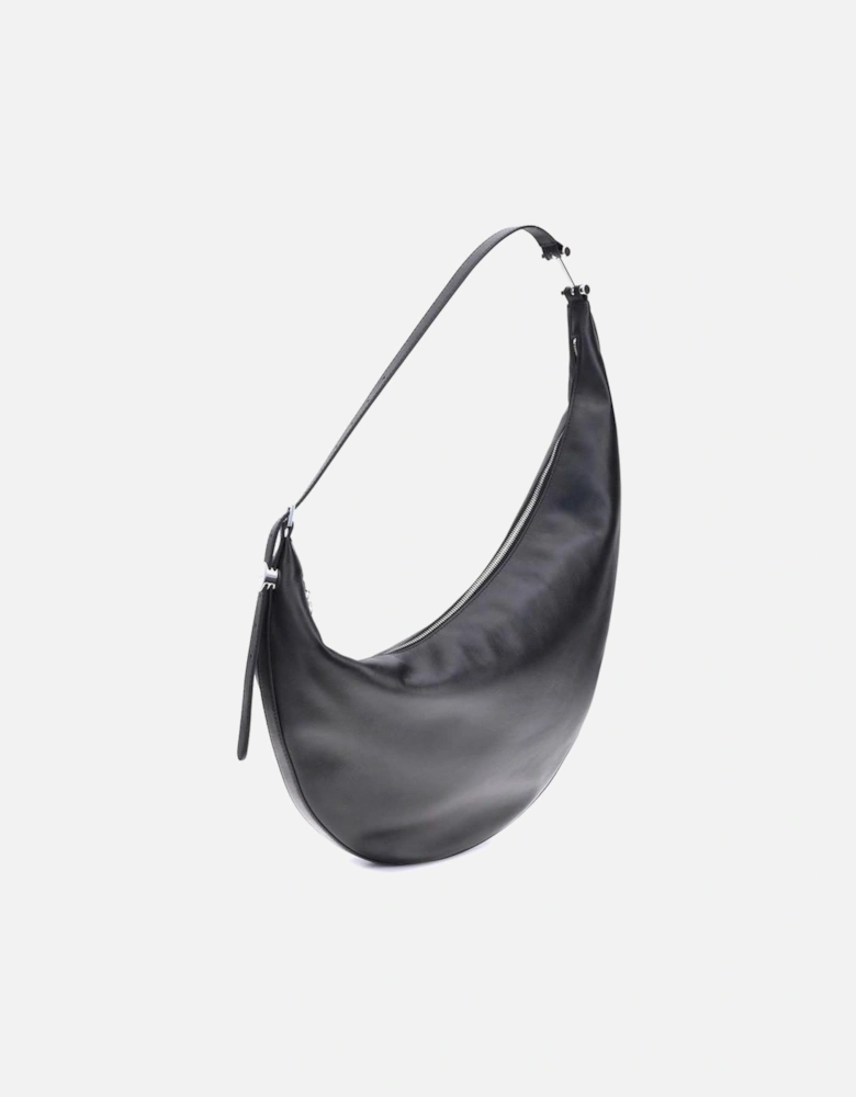 Small Dot Hobo Shoulder Bag with Adjustable Handle Women - Black
