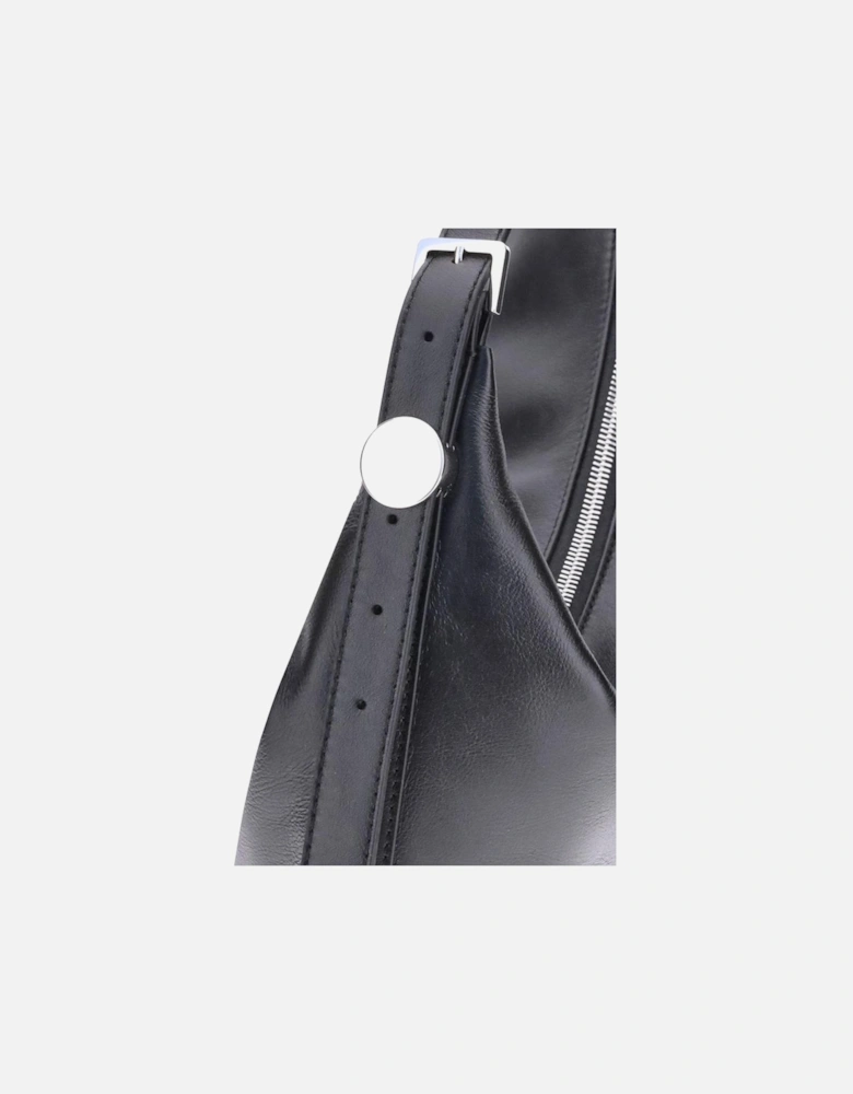 Small Dot Hobo Shoulder Bag with Adjustable Handle Women - Black