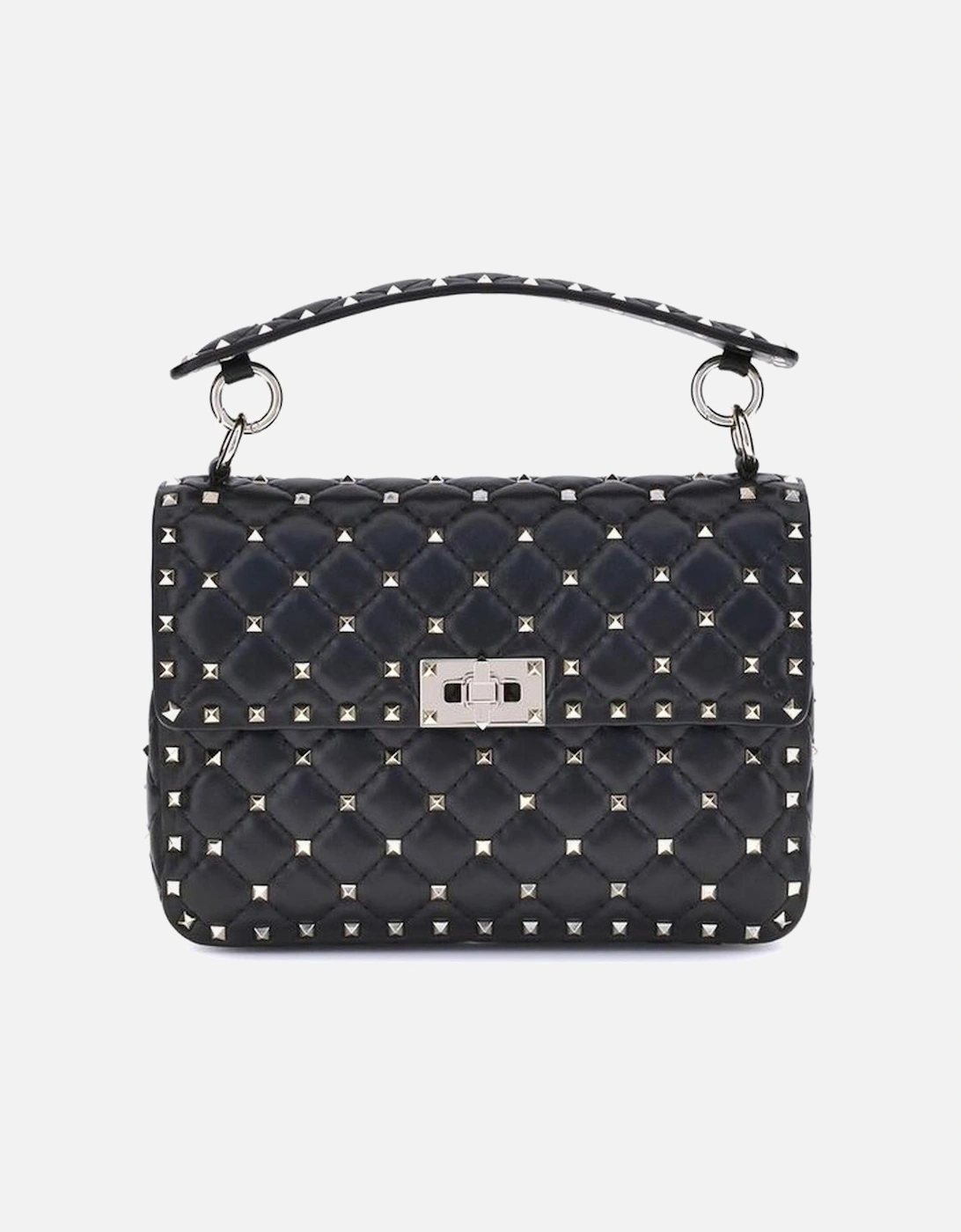 Roman Stud Quilted Top Handle Bag Women - Black Shoulder Bags, 5 of 4