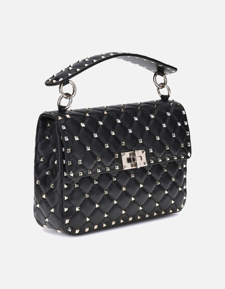 Roman Stud Quilted Top Handle Bag Women - Black Shoulder Bags
