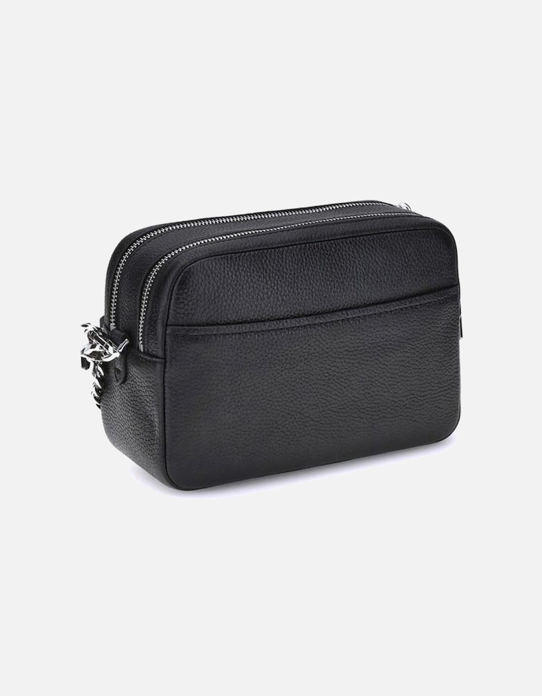 Grained Leather Compact Shoulder Bag Women - Black