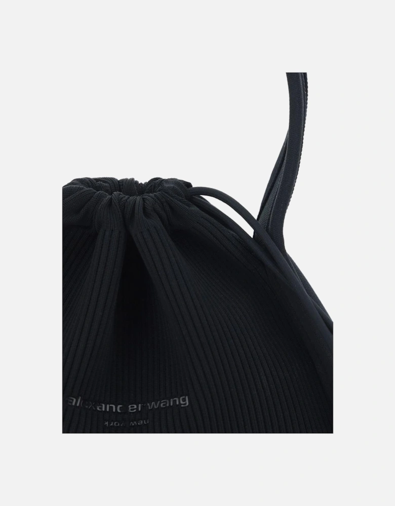 Ryan Small Handbag with Ribbed Design Women - Black Shoulder Bags