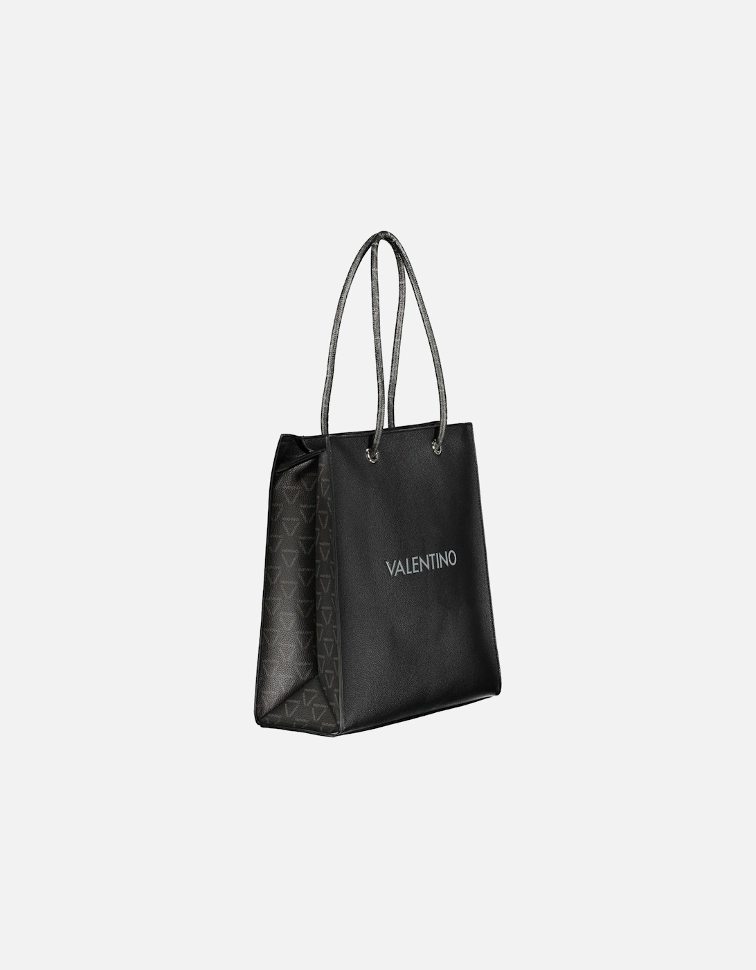 Contrasting Detail Shoulder Bag with Zip Closure Women - Black