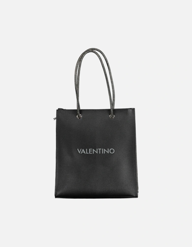 Contrasting Detail Shoulder Bag with Zip Closure Women - Black