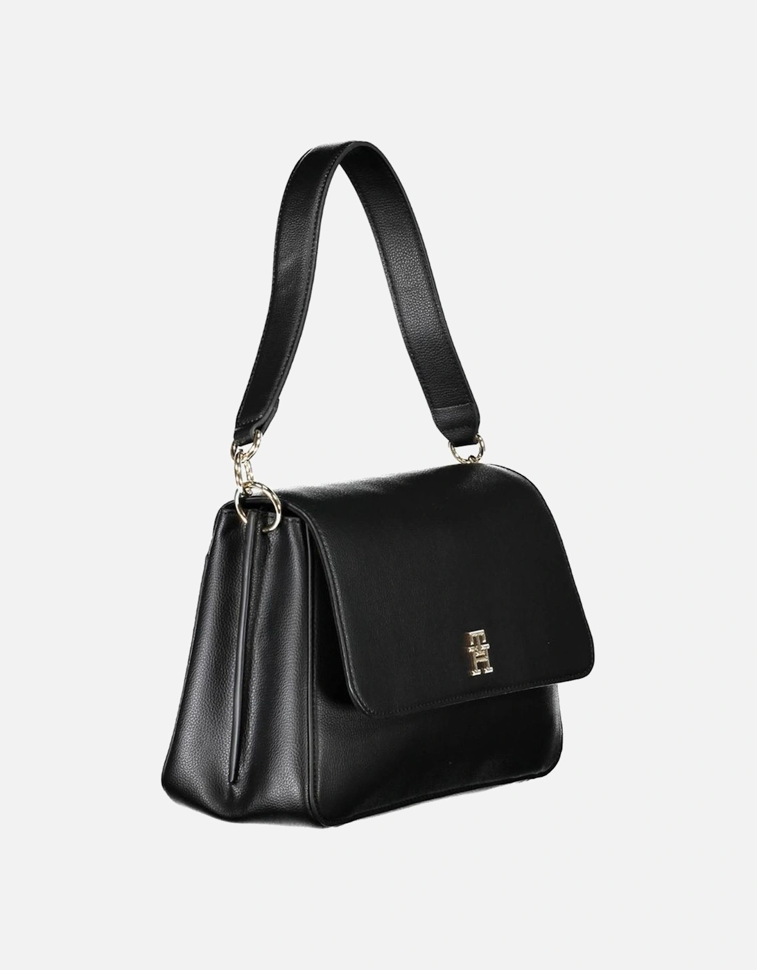 Adjustable Strap Shoulder Bag with Central Pocket Women - Black