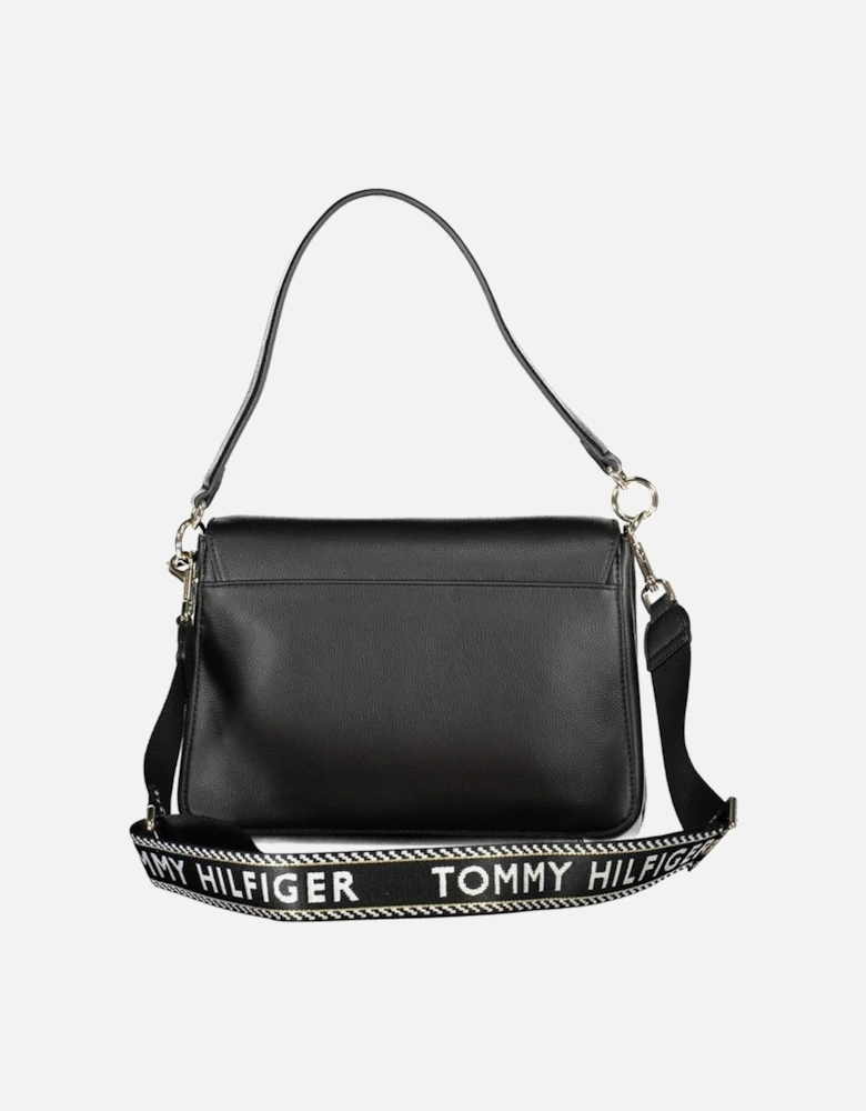 Adjustable Strap Shoulder Bag with Central Pocket Women - Black