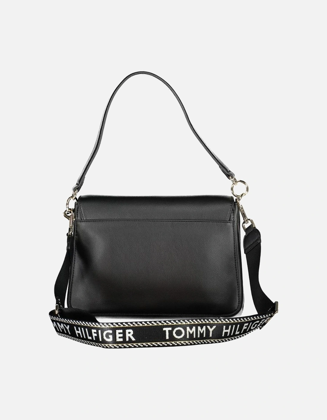 Adjustable Strap Shoulder Bag with Central Pocket Women - Black