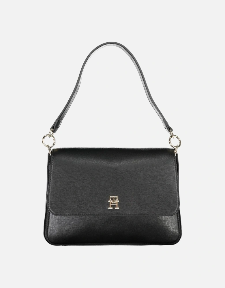 Adjustable Strap Shoulder Bag with Central Pocket Women - Black