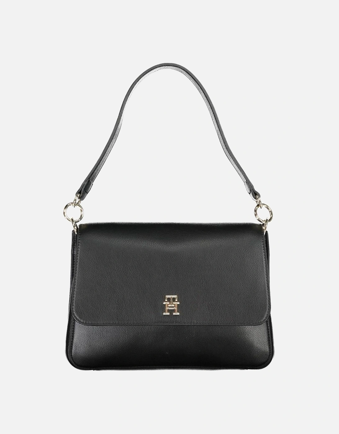 Adjustable Strap Shoulder Bag with Central Pocket Women - Black, 4 of 3