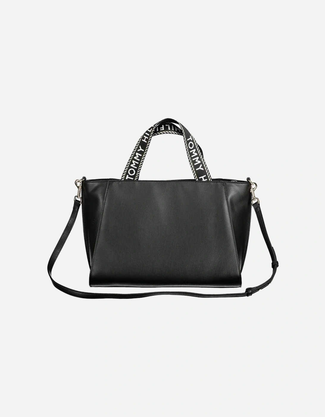 Recycled Polyester Tote with Adjustable Strap Women - Black Handbags