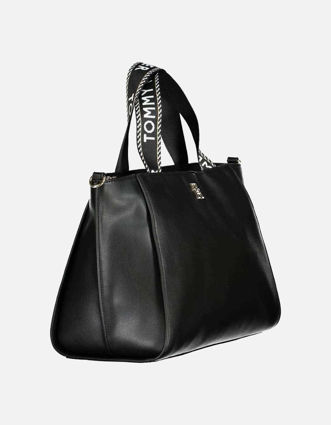 Recycled Polyester Tote with Adjustable Strap Women - Black Handbags