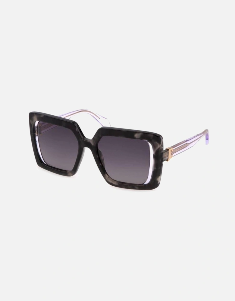 Square Lens Sunglasses with Contrast Details Women - Black