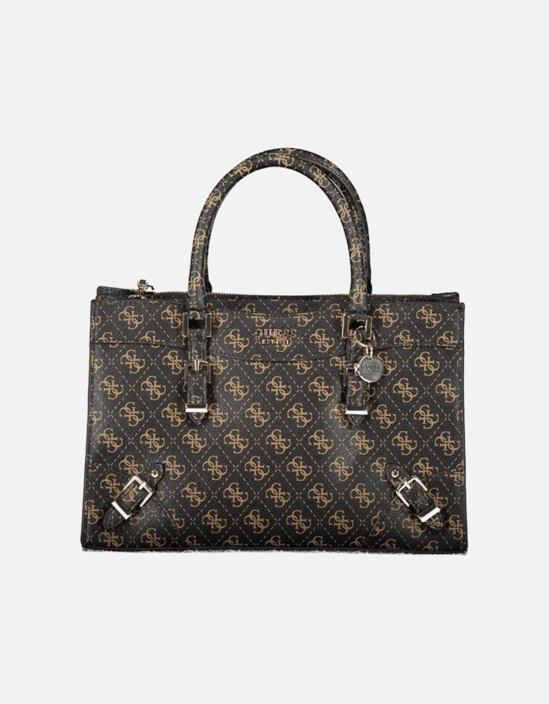 Bag with Two Handles and Multiple Compartments Women - Brown Handbags