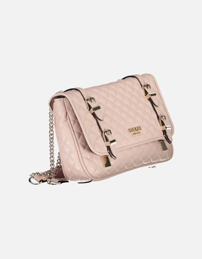Chain Shoulder Bag with Logo and Snap Closure Women - Pink Handbags