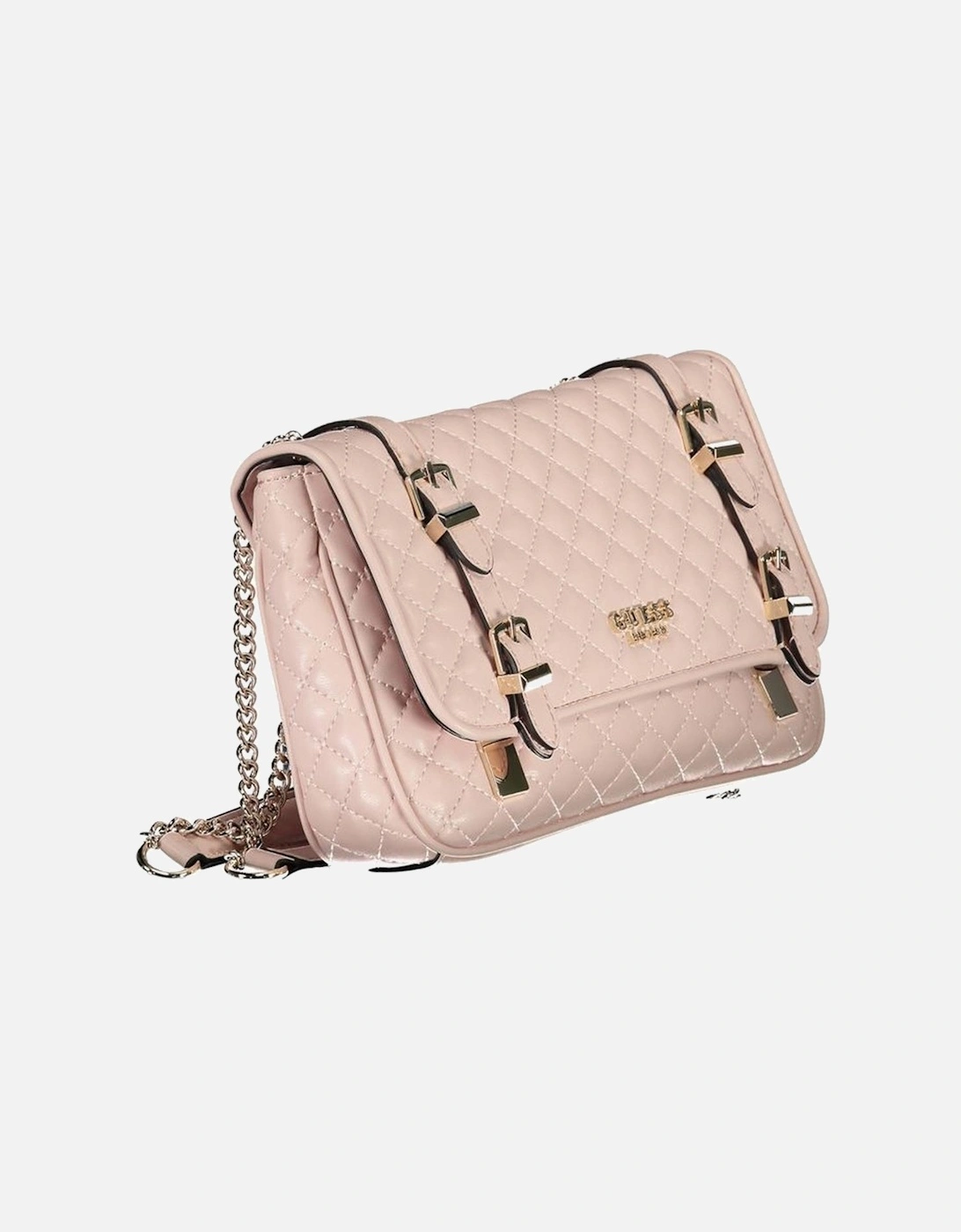 Chain Shoulder Bag with Logo and Snap Closure Women - Pink Handbags