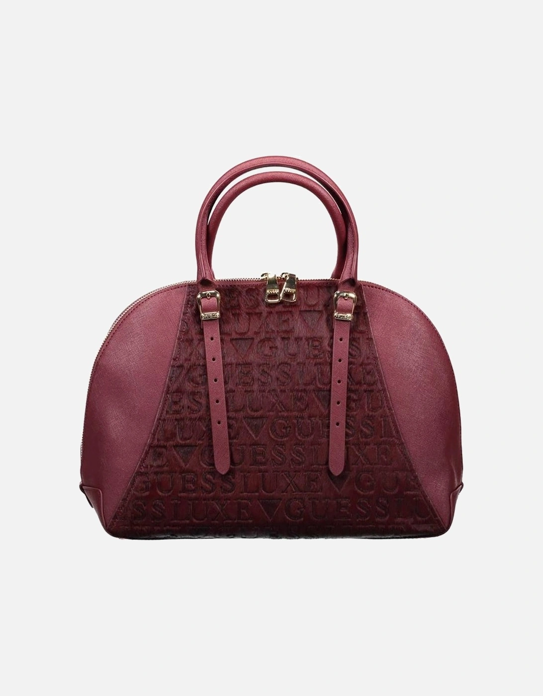 Structured Leather Tote Bag with Zip Closure Women - Purple Handbags
