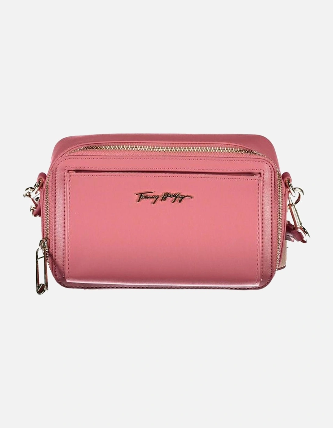 Adjustable Shoulder Bag with External Pocket Women - Pink Handbags, 4 of 3