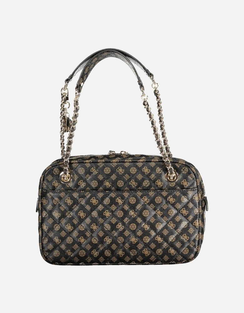 Chain Shoulder Bag with External and Internal Pockets Women - Brown